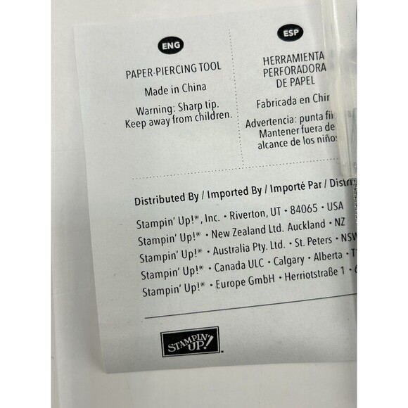 Stampin Up Paper Crafting Paper Piercing Tool In A Safe Storage Tube - Picture 3 of 6